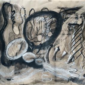 abstract charcoal and chalk drawing